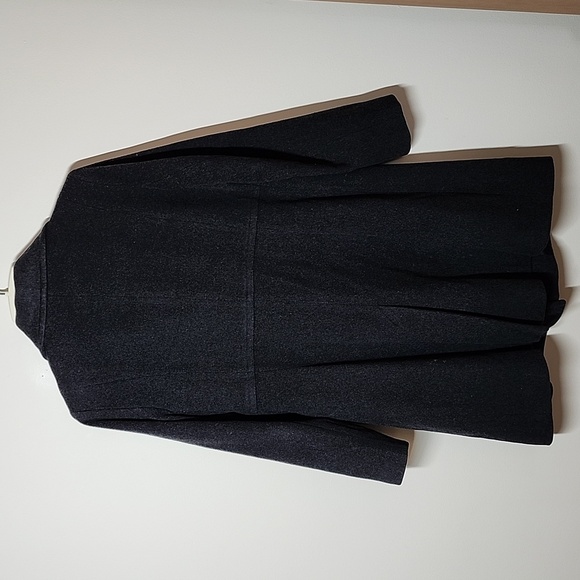 Anne Klein 100 Percent Wool Double Breasted Gray Long Coat Overcoat Womens 12 - Picture 8 of 9